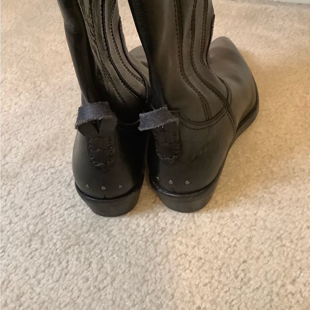 Free People Sleek Black Leather Boots - Picture 12 of 14